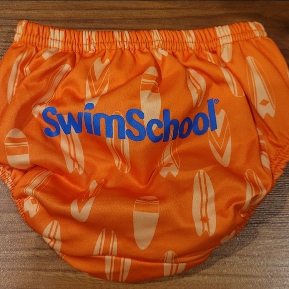 Swim School Boy Girl 18 Months Large Reusable Swim Diaper Orange - Picture 2 of 4